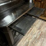 Blackened wooden sacristy sideboard from the Napoleon III period, circa 1850