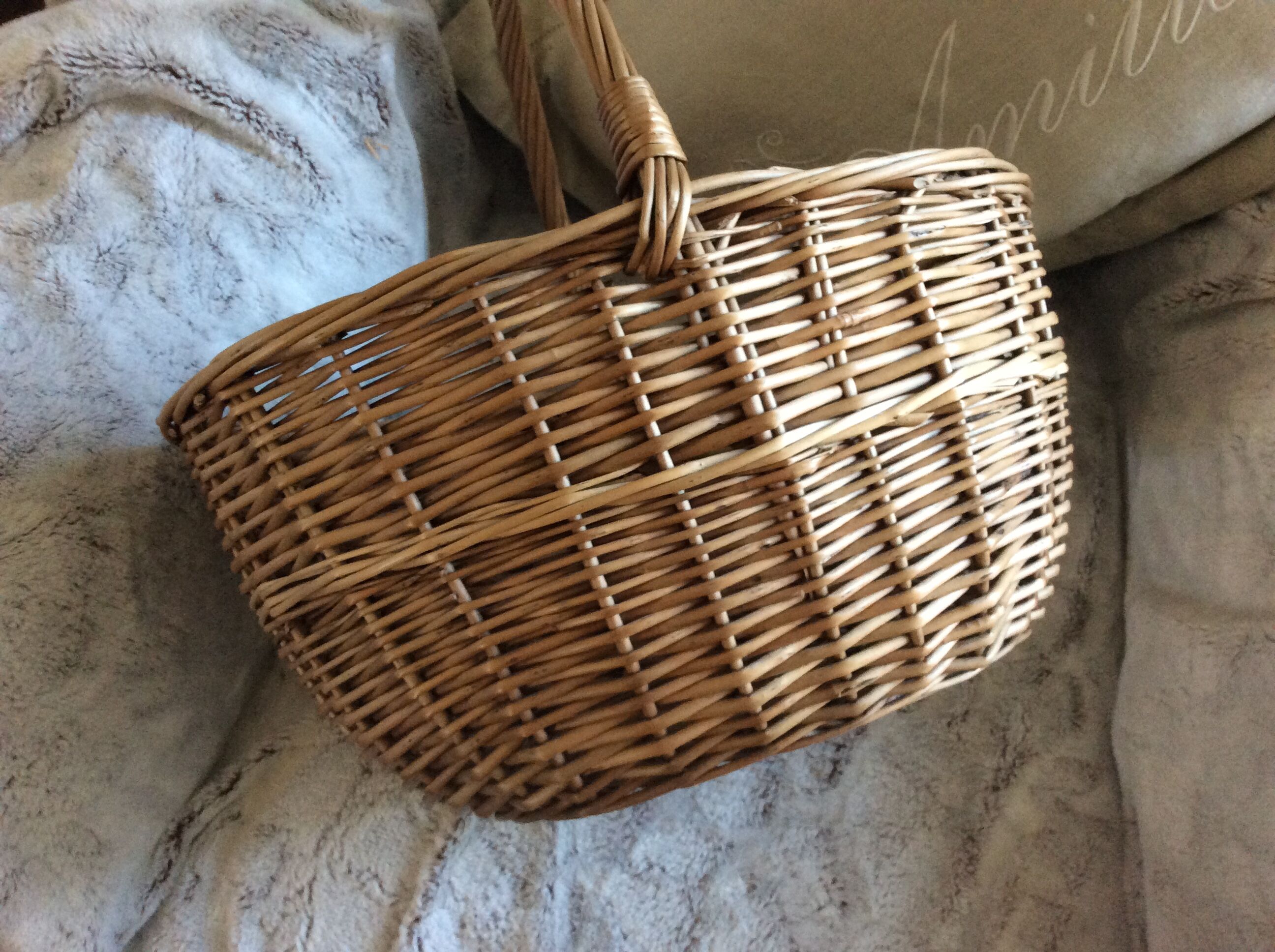 Old rattan basket - vintage