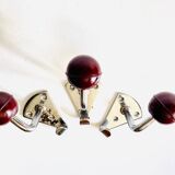Chrome and bakelite coat hooks from the 70s