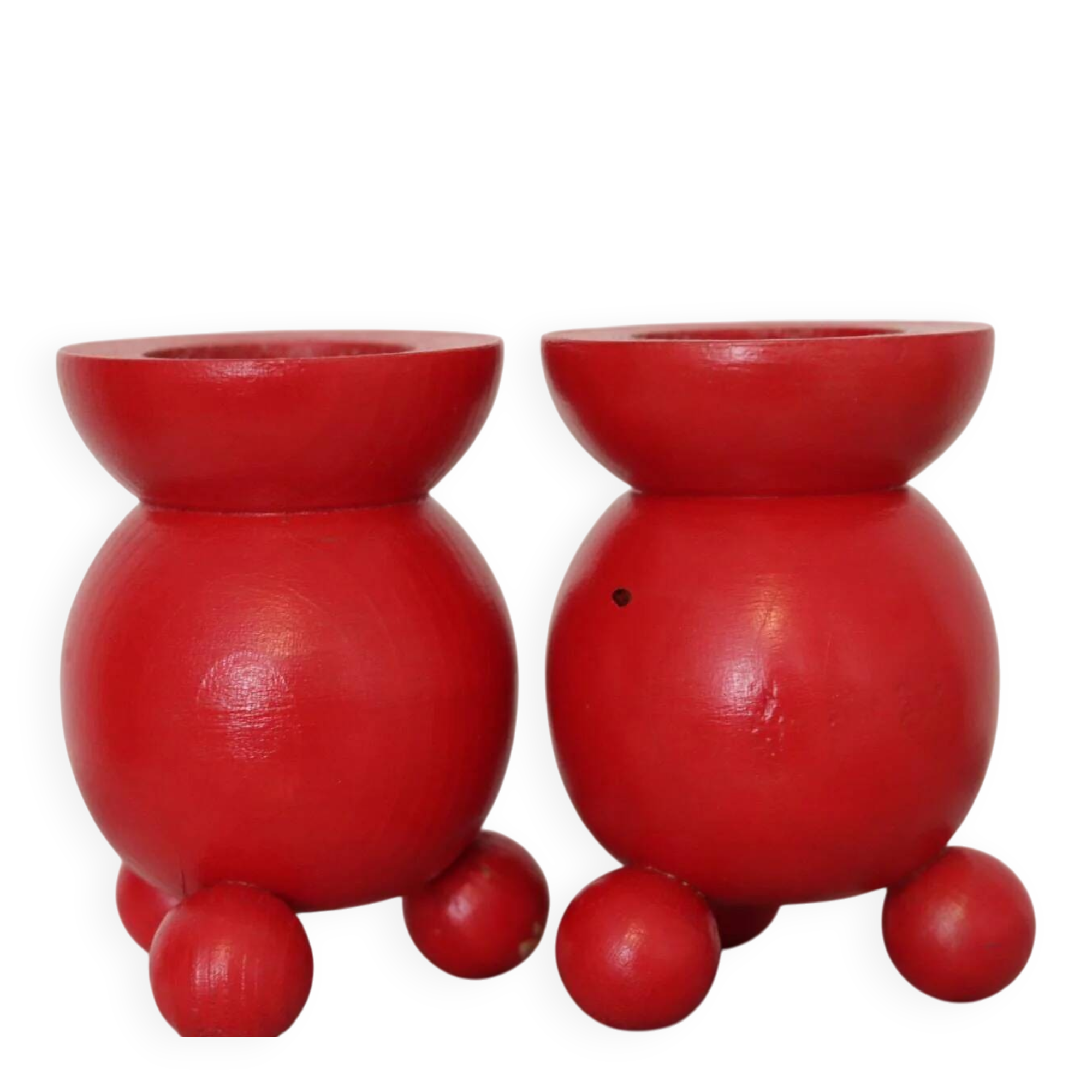 Paire de porte-bougies en forme de boule Dala suédoise