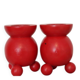 Pair of Swedish Dala Ball Candle Holder