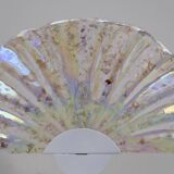 Pair of Postmodern Italian Iridescent Murano Glass Fan Table Lamps, 1980s