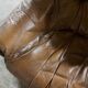 Fauteuils en cuirs et bois vintage