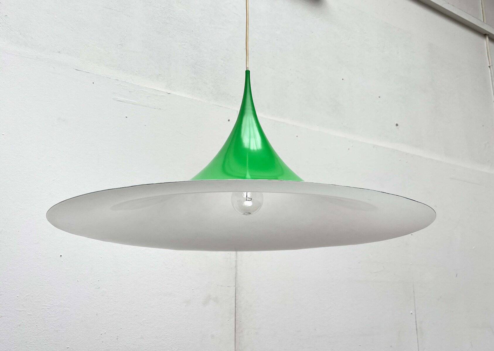 Semi-model tulip pendant lamp green space Danish mid-century by Claus Bondrup and Torsten Thorup for Fog & Mørup, 1960s, set of 2