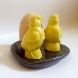 Set salt pepper mustard ceramic 60s