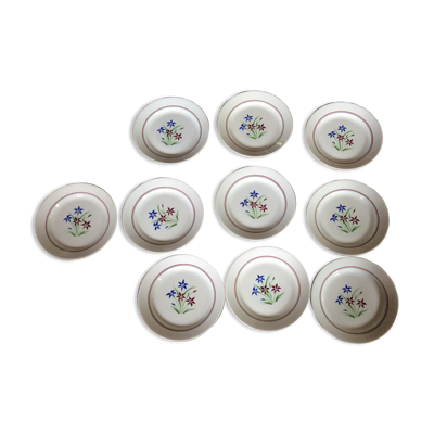 Série de 10 assiettes plates