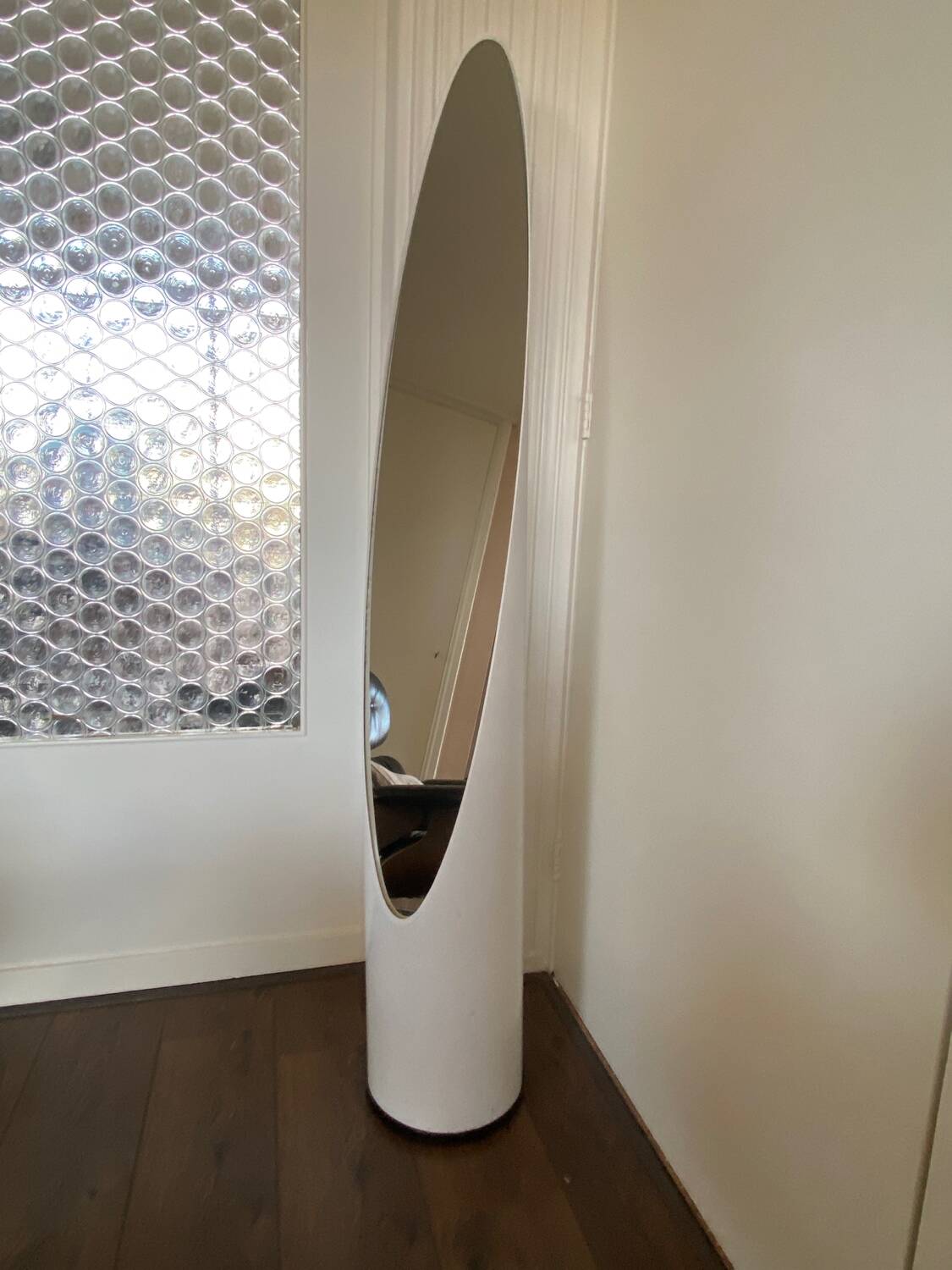 Space age vintage white Dressing Mirror, 1970s