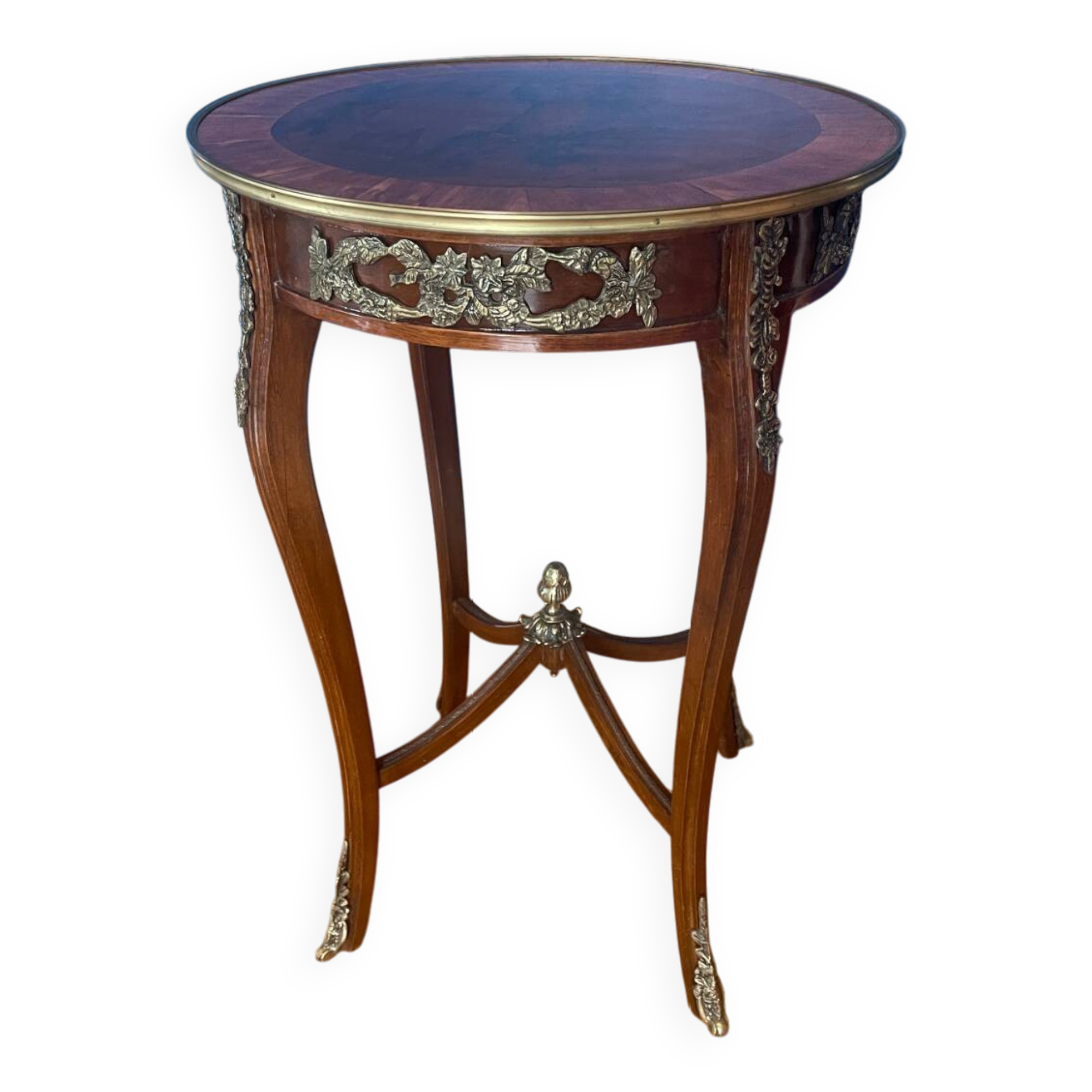 High wooden pedestal table