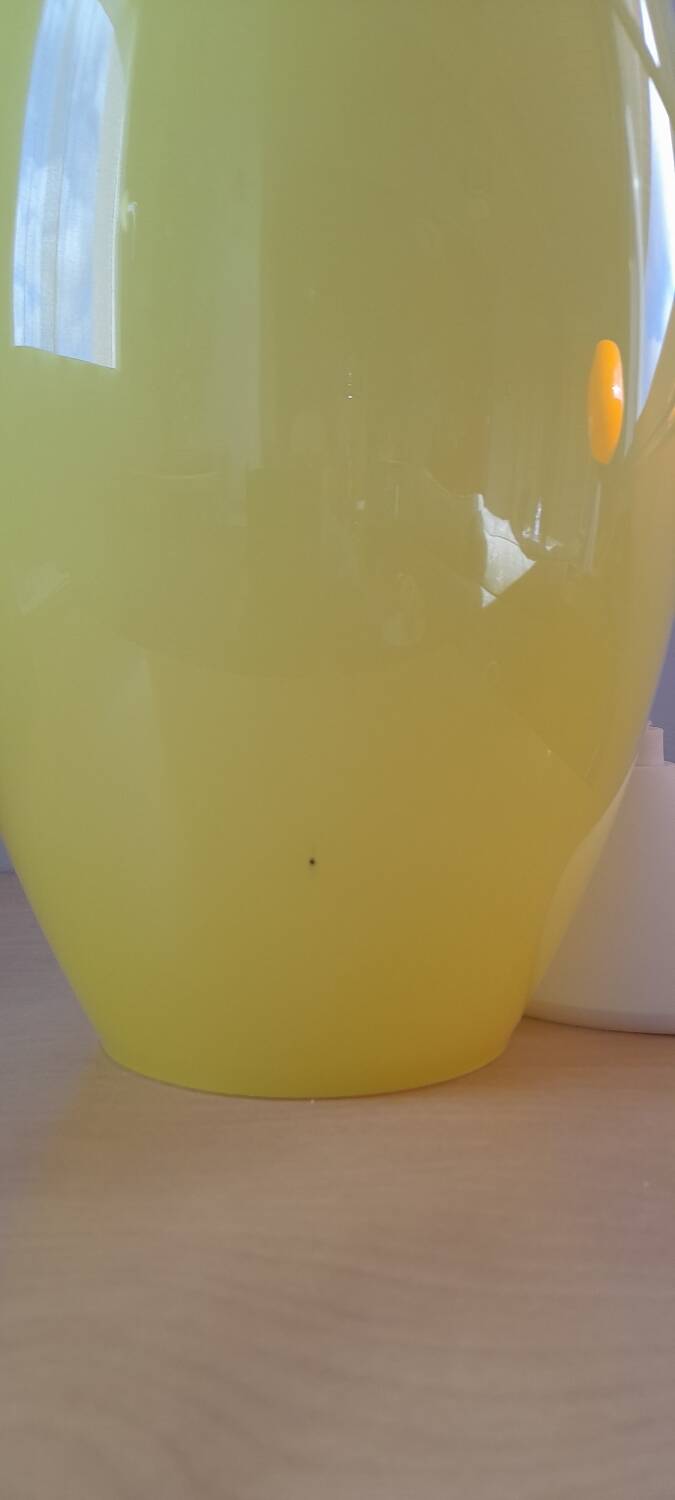70s lemon yellow glass pendant light