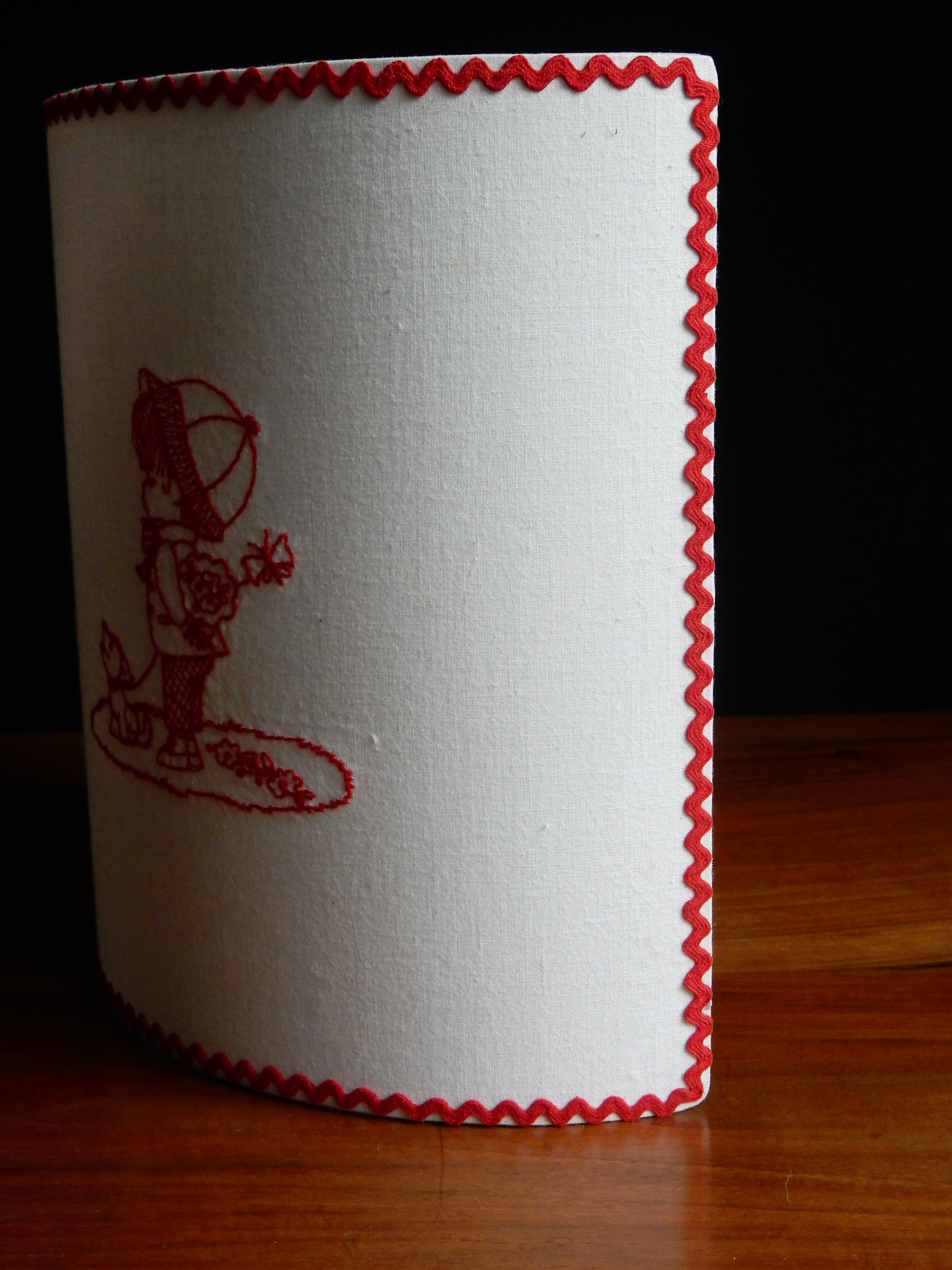 Wall lamp childish red embroidery 80s