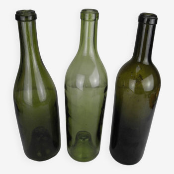 anciennes bouteilles vin verre soufflé antique french wine bottles