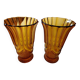 Pair of amber vases made in Belgium "Henri Heemskerk" art deco circa 1930