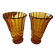 Pair of amber vases made in Belgium "Henri Heemskerk" art deco circa 1930