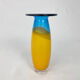Vase bleu et jaune de Siem van de Marel pour Leerdam, années 1980