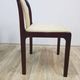 Dining set, brown mahogany, beige fabric, Lübke, Germany, 1960s.