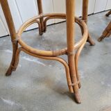 Paire de tabouret de bar en bambou 70's