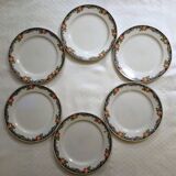 Sarreguemines Digoin dessert plates, floral pattern