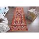 1970s Vintage Turkish Hand-Knotted Wool Cotton Purple Runner Rug 85x292