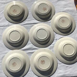 Set de 8 assiettes creuses fleurs bordeaux et jaune