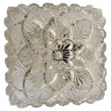 Midcentury glass flush mount, ceiling or wall lamp, Germany, 1970s