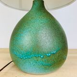 Ceramic lamp fig color green signed Culis