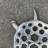 Vintage silver metal turtle trivet