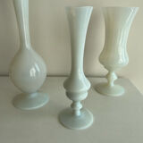 Set of 3 opaline vases