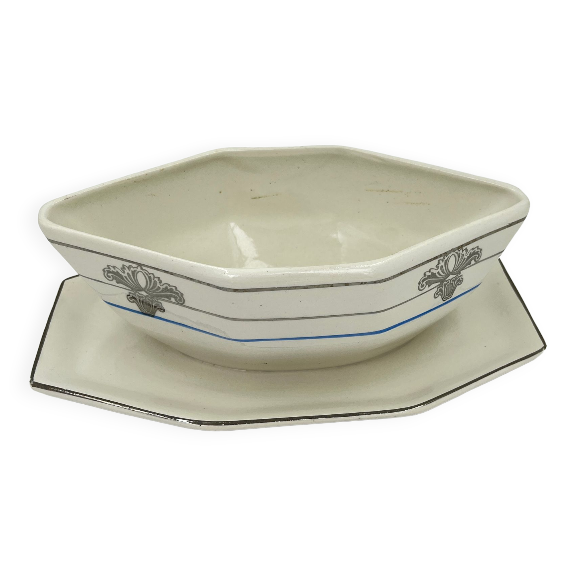 Art Deco Saucière Faïencerie de Saint-Ghislain