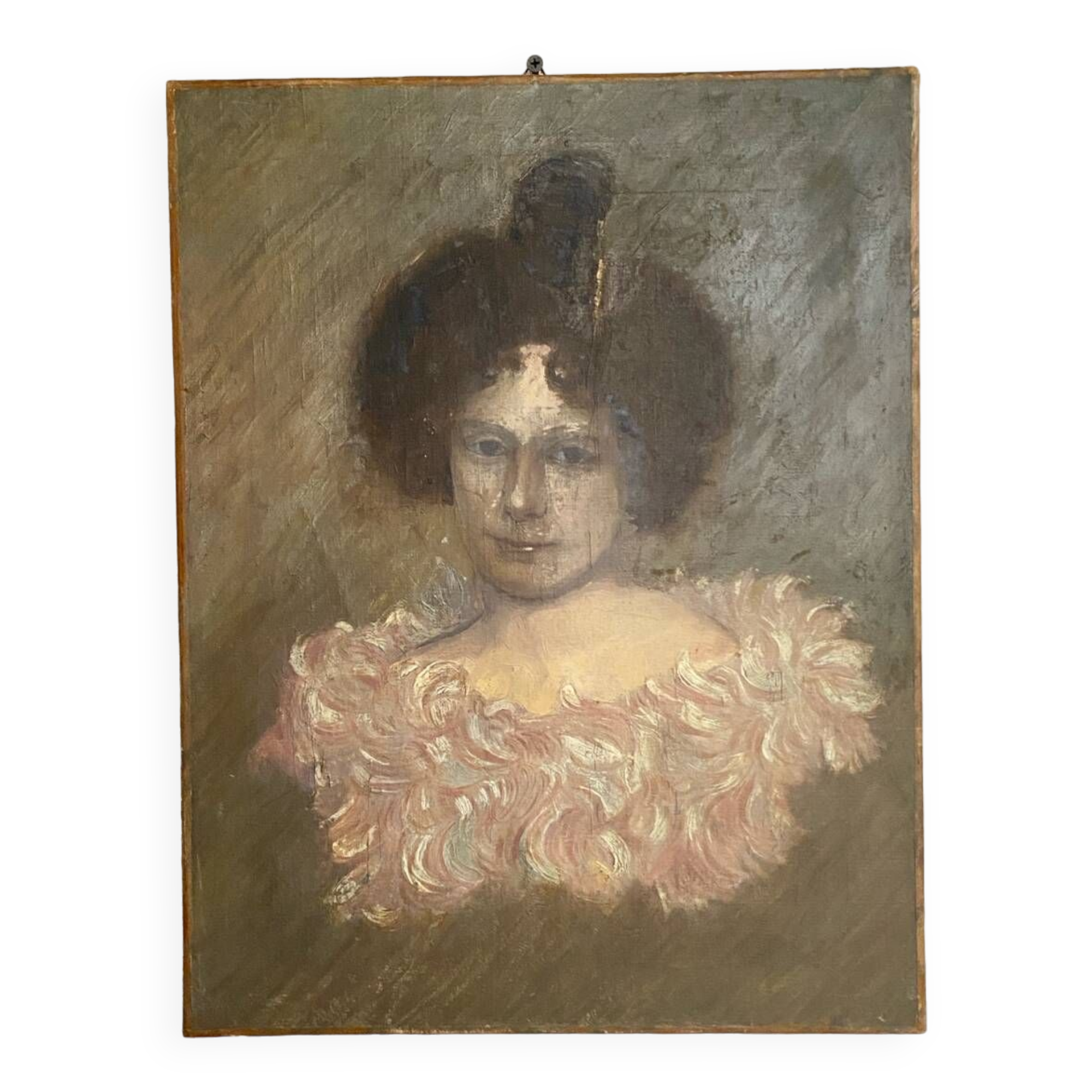 Huile sur toile « portrait femme Belle Époque »