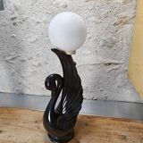 Swan lamp with vintage globe