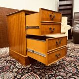 Classic English Chest of Drawers with leather inlay