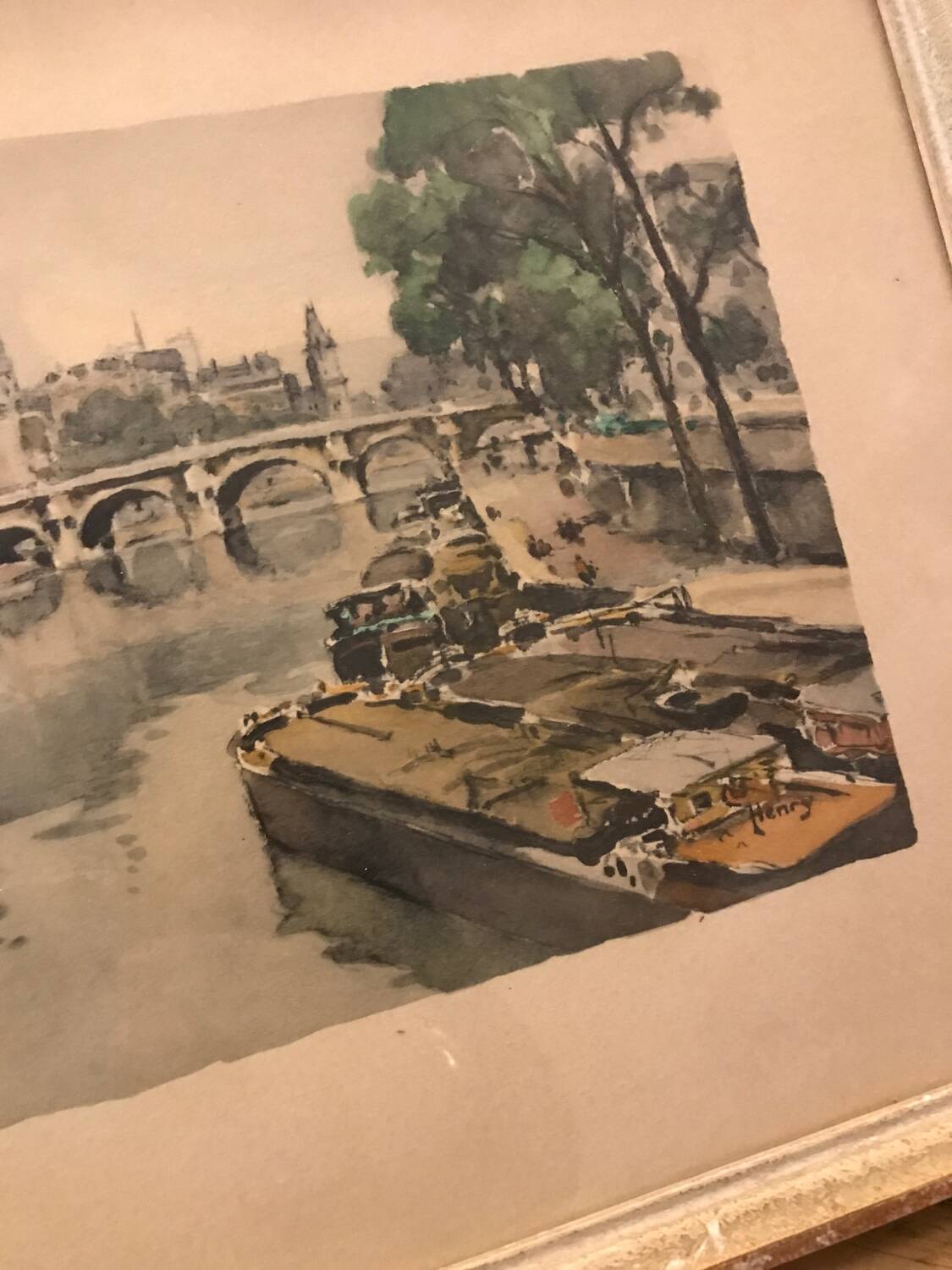 Aquarelle début 20ème siècle le Pont Neuf signée « Henry »