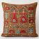 Silk Embroidered Brown Cushion Cover. Suzani Textile Pillowcase. Traditional Folk Accent Pillow