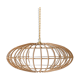 Vintage pendant lamp with oval rattan lampshade