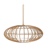 Vintage pendant lamp with oval rattan lampshade