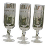 Set of 6 arques crystal champagne flutes. matignon model.