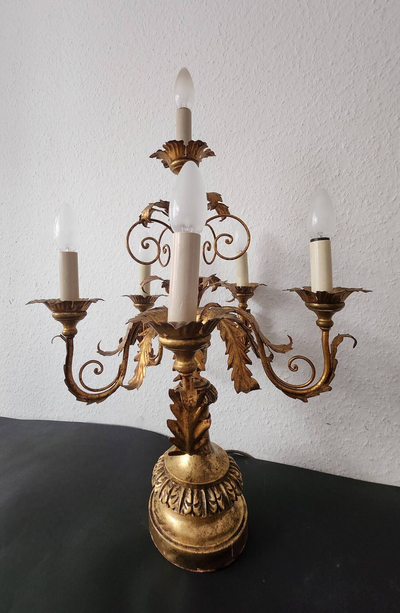 Antique gilded hand-forged hand-carved Florentine Louis XV, Italy