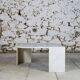 Table basse en marbre forme oeil 1970