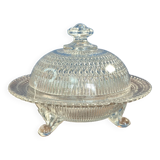 Bonbonnière Ancienne en Verre Soufflé Cloche à Fromage Beurrier 17,5cm