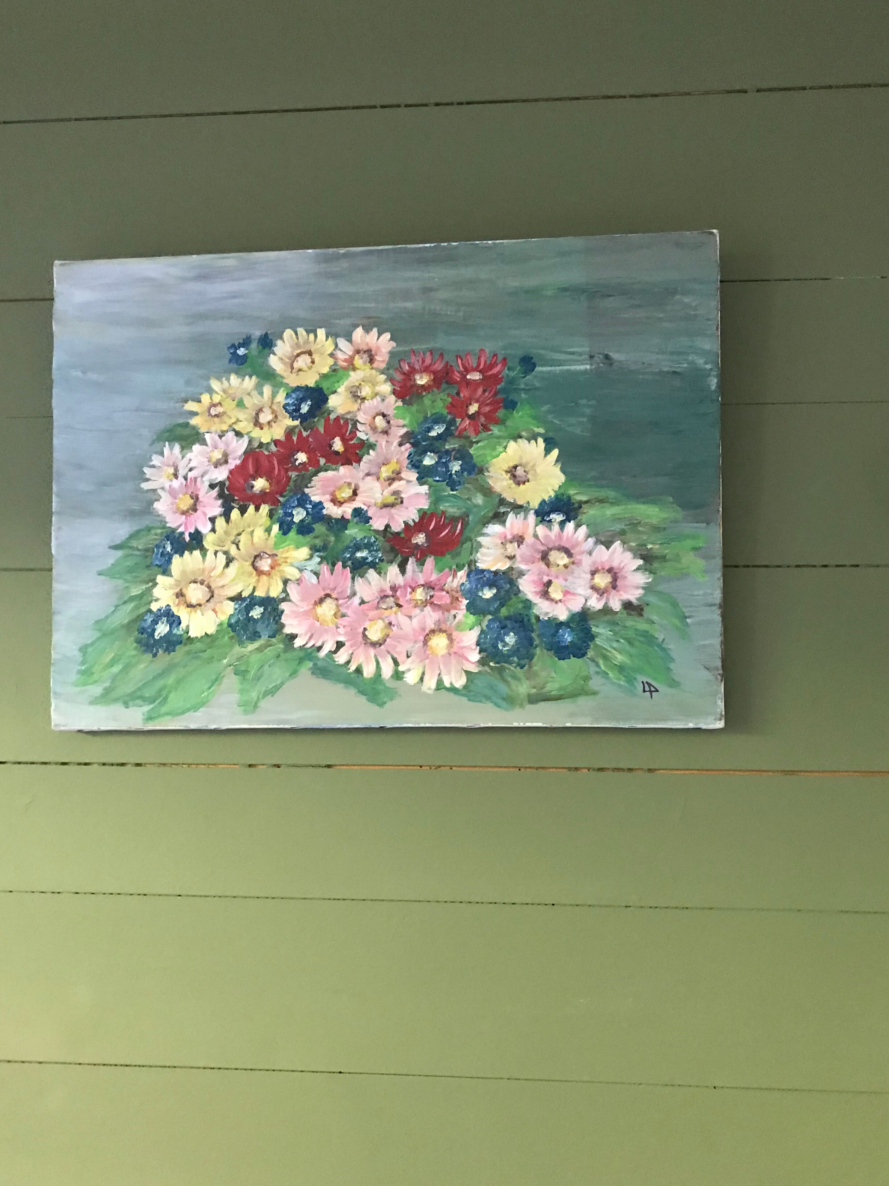 Oil on canvas small flowers