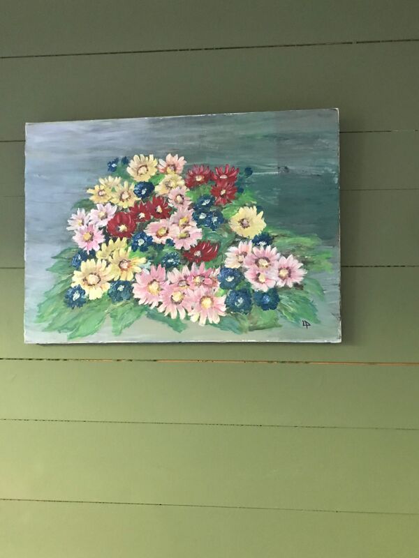Huile sur toile petites fleurs
