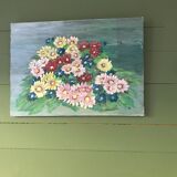 Oil on canvas small flowers
