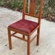 Art deco chair in solid wood and burgundy fabric