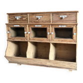Antique Grocer's Grain Cabinet – Drawers, Display Cases & Enamel Plates