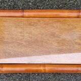 Bamboo, rattan and glass coffee table, 80s