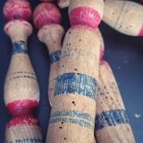 Set of 6 old wooden pins