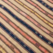 Turkish Vintage Blue & Beige Kilim Rug, Mid Century Modern Farmhouse Decor