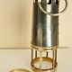 Old miner's lamp, thick glass, brass, metal