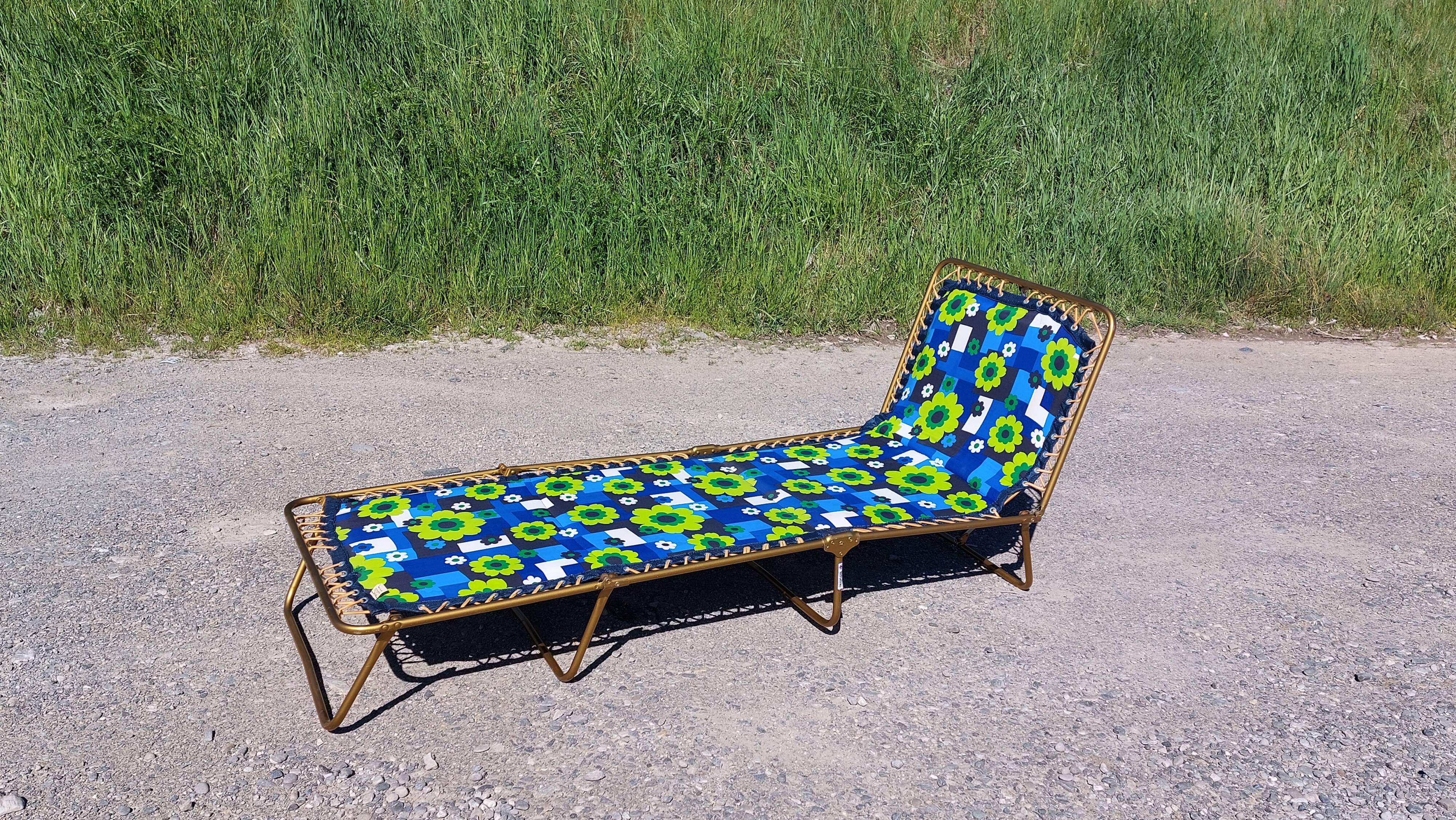 Deckchair deck vintage camp bed lafuma - 70s