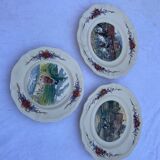 Plates obenai faience factory sarreguemines